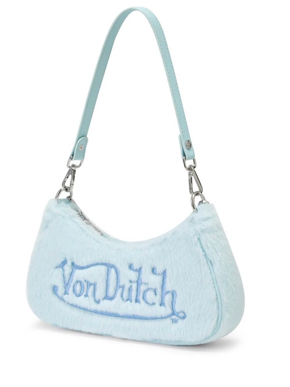 NWT Von Dutch Blue Furry Shoulder Bag - Picture 4 of 7